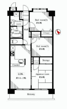 Floor plan. 3LDK, Price 25,900,000 yen, Occupied area 59.85 sq m , Balcony area 8.55 sq m