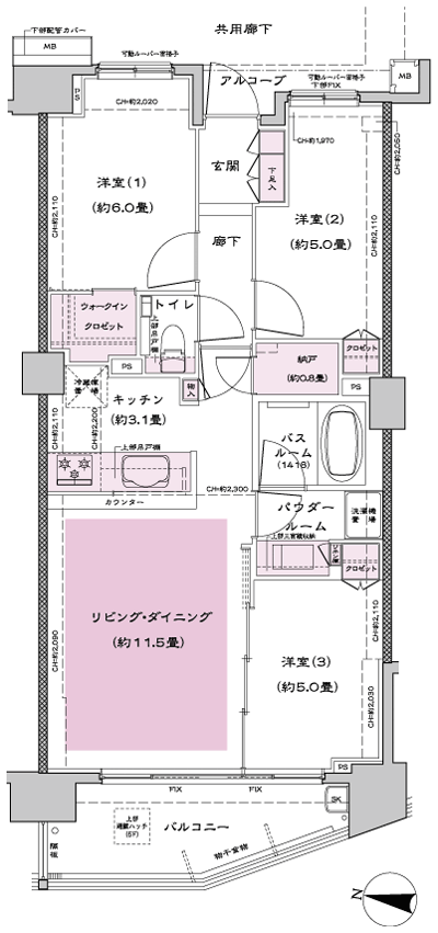 Floor: 3LD ・ K + N (storeroom) + WIC (walk-in closet), the occupied area: 67 sq m, Price: 46,900,000 yen, now on sale