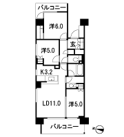 Floor: 3LD ・ K + 2N (storeroom) + WIC (walk-in closet), the occupied area: 67.05 sq m, Price: 47,900,000 yen, now on sale