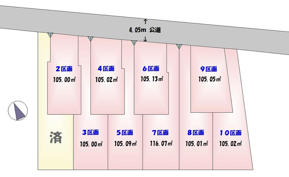 Compartment figure. Land price 34,450,000 yen, Land area 116.07 sq m