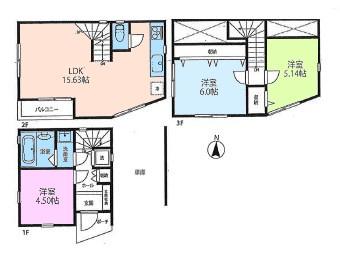 Floor plan. 37,800,000 yen, 3LDK, Land area 45.38 sq m , Building area 85.21 sq m floor plan