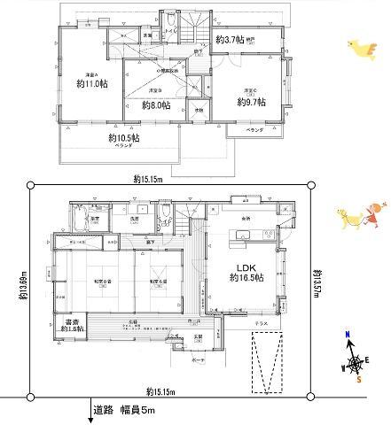 Floor plan. 58,800,000 yen, 5LDK, Land area 207.06 sq m , Building area 168.77 sq m