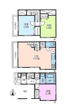 Floor plan. 34,800,000 yen, 3LDK, Land area 46.73 sq m , Building area 82.23 sq m floor plan