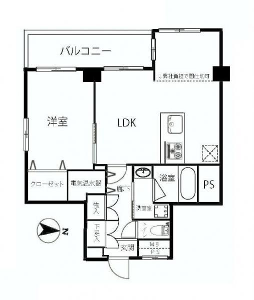Floor plan. 2LDK, Price 25,800,000 yen, Occupied area 53.87 sq m , Balcony area 7.65 sq m