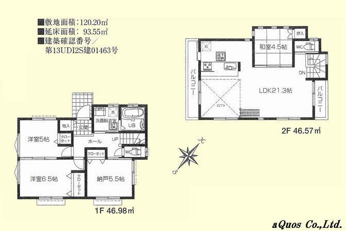 Floor plan. 59,800,000 yen, 4LDK, Land area 120.2 sq m , Building area 93.55 sq m