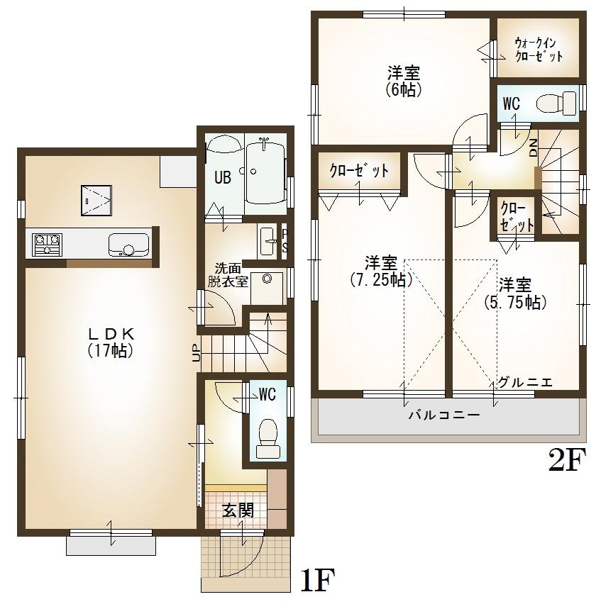 Floor plan. 43,800,000 yen, 3LDK, Land area 109.47 sq m , Building area 85.29 sq m