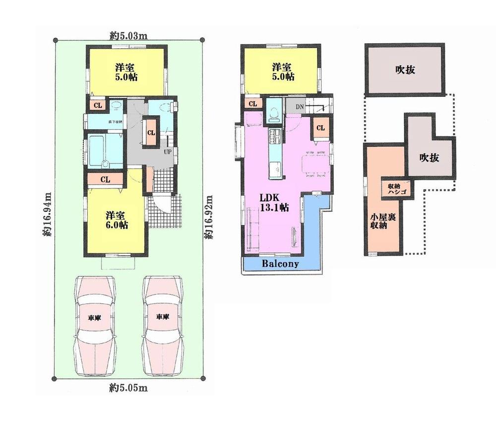 Floor plan. 39,800,000 yen, 3LDK, Land area 85.46 sq m , Building area 68.34 sq m