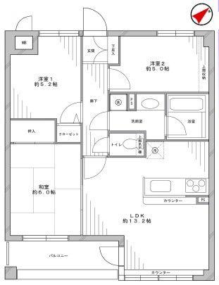 Floor plan. 3LDK, Price 27,800,000 yen, Occupied area 62.83 sq m , Balcony area 6.3 sq m of Mato