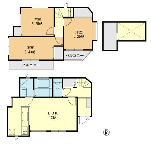 Floor plan. 40,800,000 yen, 3LDK, Land area 92.6 sq m , Building area 71.11 sq m floor plan