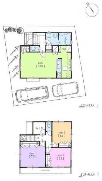 Building plan example (floor plan). Building plan: price 11000000 yen (tax included) Area 84.24m2