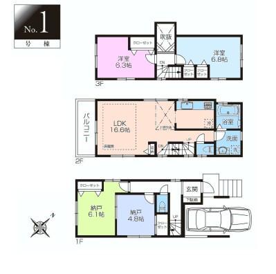 Floor plan. 36,800,000 yen, 4LDK, Land area 63.15 sq m , Building area 99.35 sq m Please feel free to contact us