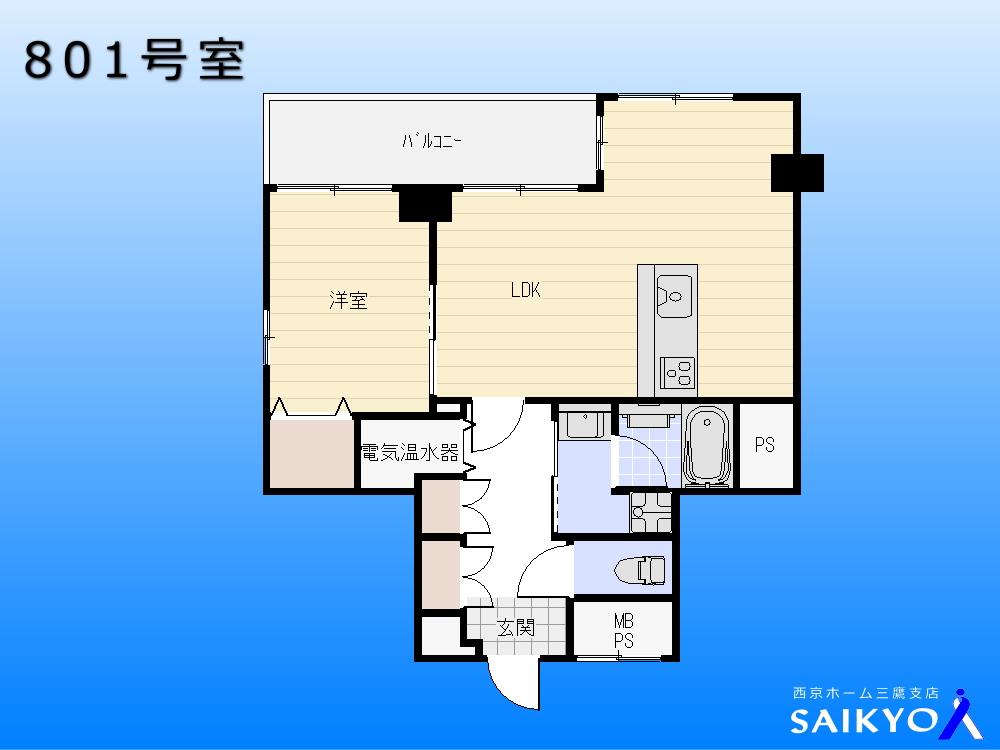 Floor plan. 2LDK, Price 27,800,000 yen, Occupied area 53.87 sq m , Balcony area 7.65 sq m