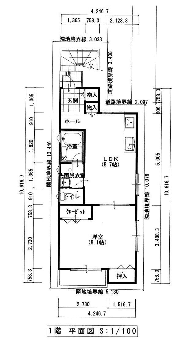 Compartment figure. Land price 43,800,000 yen, Land area 75.4 sq m
