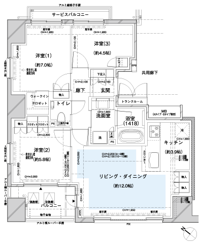 Floor: 3LDK + WIC + TR, the occupied area: 74.28 sq m, Price: 60,900,000 yen, now on sale