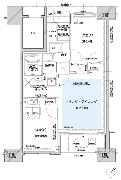 Floor: 2LDK + WIC + SC, occupied area: 60.13 sq m, Price: 51,800,000 yen, now on sale