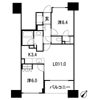 Floor: 2LDK + WIC + SC, occupied area: 60.13 sq m, Price: 51,800,000 yen, now on sale