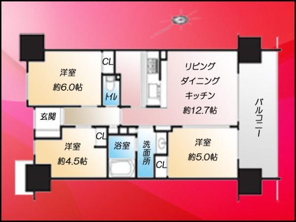 Floor plan. 3LDK, Price 43,800,000 yen, Footprint 60.4 sq m