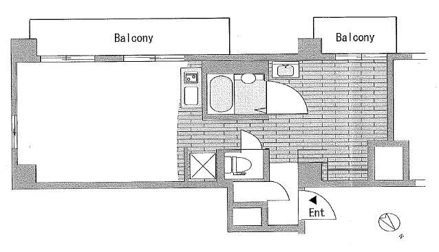 Floor plan. 1LDK, Price 23.8 million yen, Occupied area 40.11 sq m , Balcony area 10.5 sq m