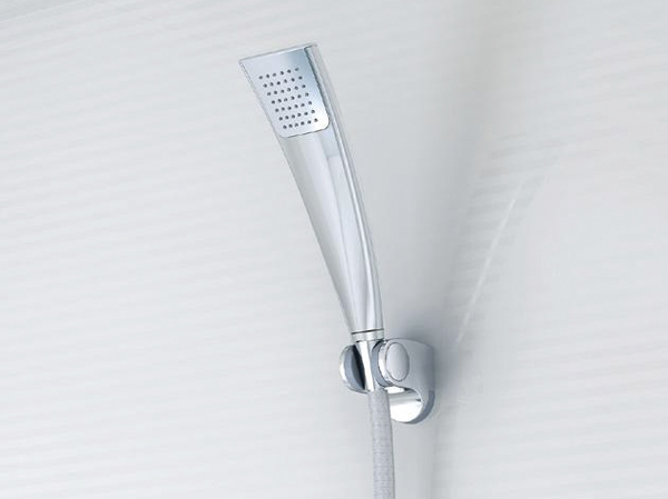 Bathing-wash room.  [Air-in shower head] Shower head to reduce the amount of water by incorporating grains of air into the water. While water-saving well, It has achieved a comfortable bathing comfort.
