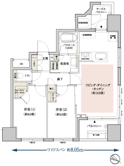 Floor: 2LDK, occupied area: 54.74 sq m, Price: TBD