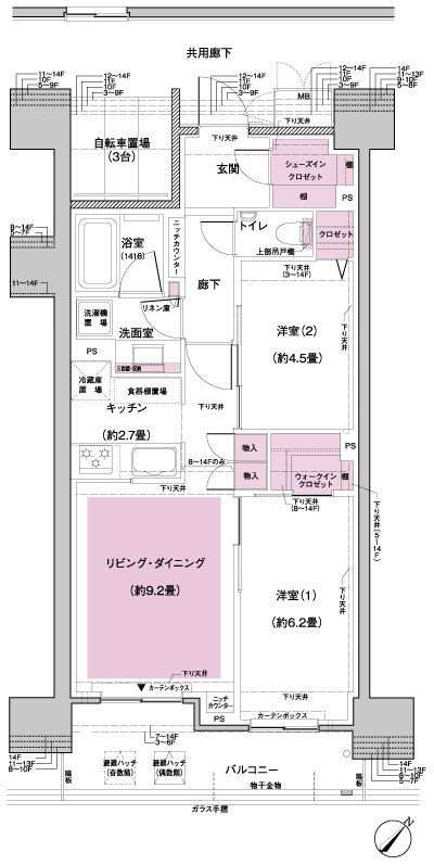 Floor: 2LDK + WIC + SIC, the occupied area: 55.95 sq m, Price: 51,880,000 yen, now on sale