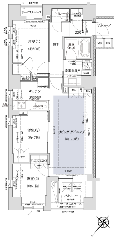 Floor: 3LDK + WIC + SIC, the occupied area: 72.54 sq m, Price: 59,590,000 yen, now on sale