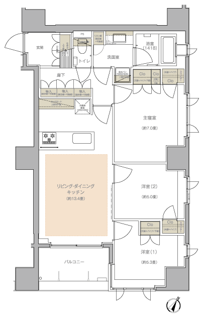 Floor: 3LDK, the area occupied: 71.1 sq m, Price: TBD