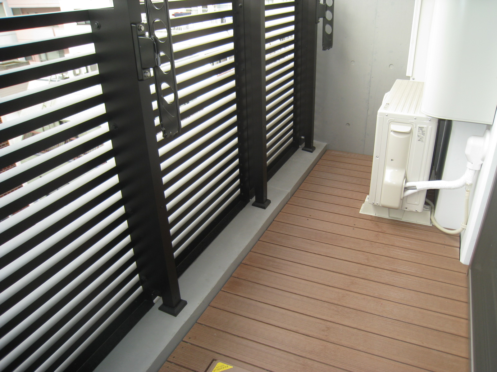 Balcony. Wood deck