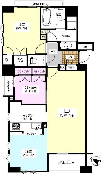 Floor plan. 2LDK + S (storeroom), Price 48,800,000 yen, Occupied area 68.56 sq m , Balcony area 4.06 sq m