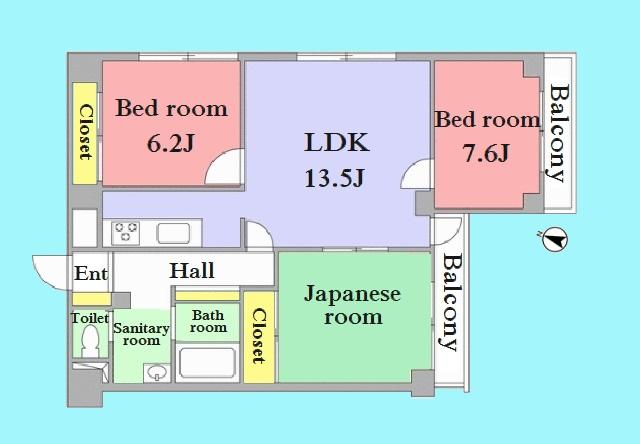 Floor plan. 3LDK, Price 32,100,000 yen, Footprint 82 sq m , Balcony area 8.74 sq m