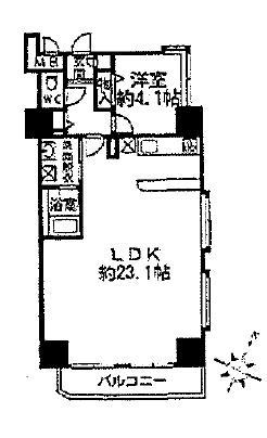 Floor plan. 1LDK, Price 35,800,000 yen, Occupied area 56.06 sq m , Balcony area 4.85 sq m