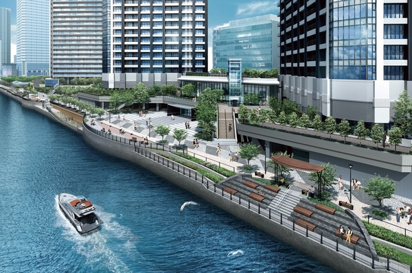 Morning promenade and deck complete prospective view of a plan to be developed along the tidal canal ( ※ 2)
