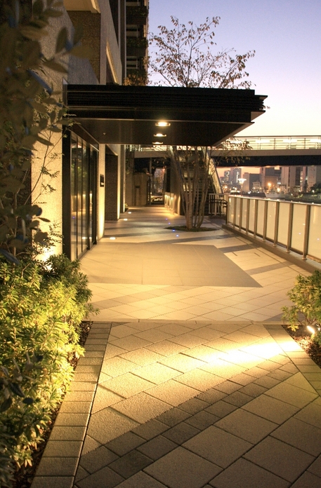 Building appearance. Approach leading to the entrance