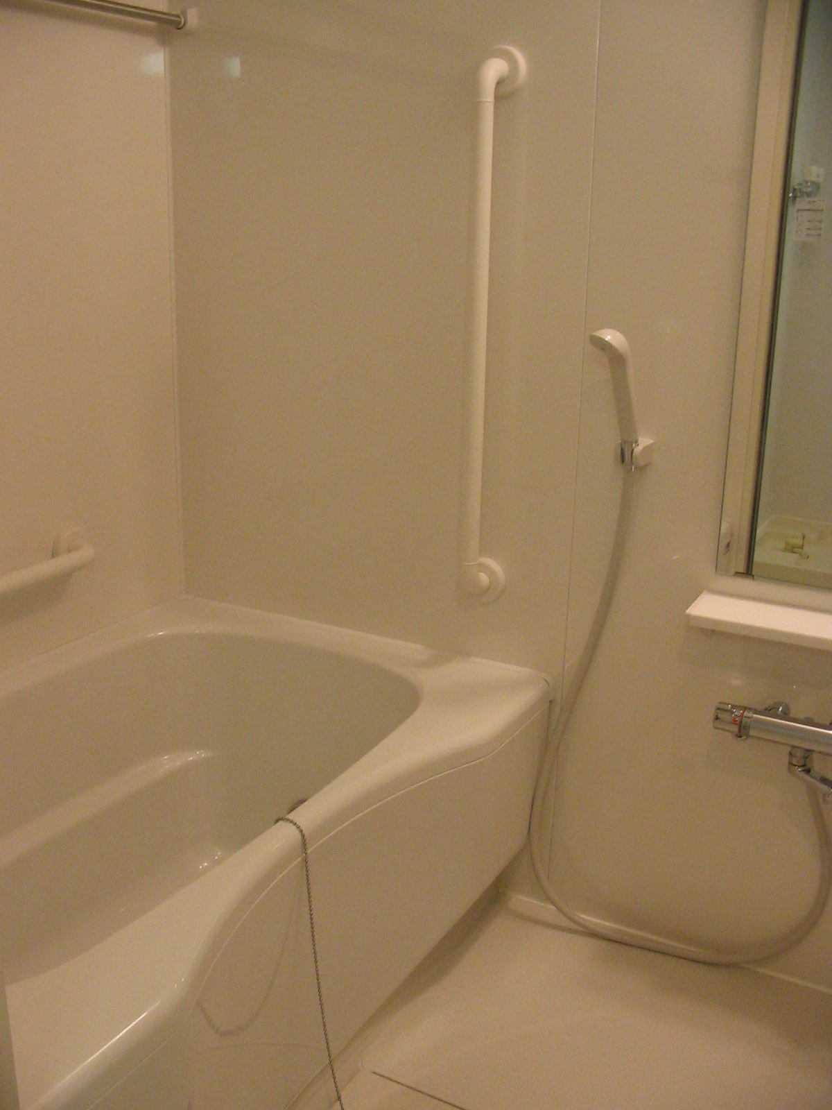 Bath. Automatic hot water Upholstery, With bathroom dryer, Bright bathroom