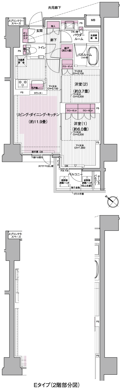 Floor: 2LDK + N, the area occupied: 52.4 sq m, price: 42 million yen (tentative)