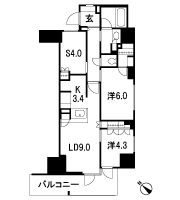 Floor: 2LDK + S + WIC, the occupied area: 63.22 sq m, price: 48 million yen (tentative)