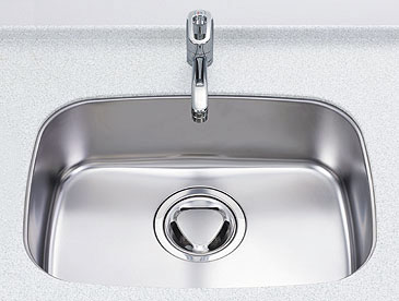 Kitchen.  [Low noise sink] Water use the damping material to reduce the vibration on the back side of the sink is kept gently I sound.