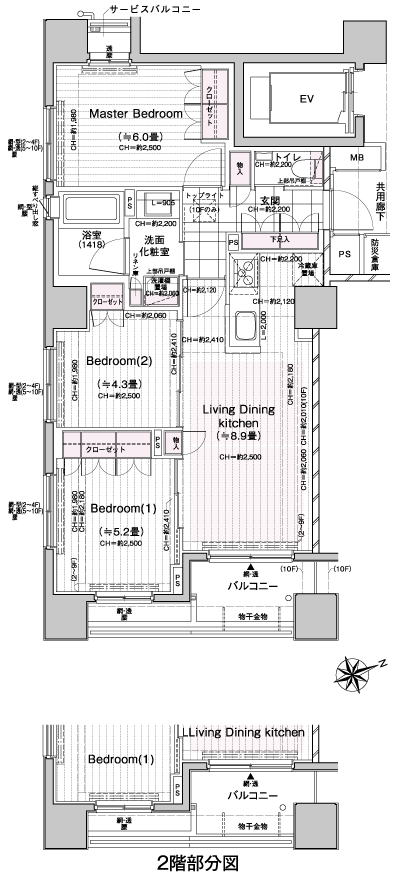 Floor: 3LDK (2 ~ 10F), the occupied area: 61.96 sq m, Price: 51,800,000 yen, now on sale