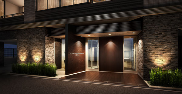 Features of the building. Entrance Exterior - Rendering