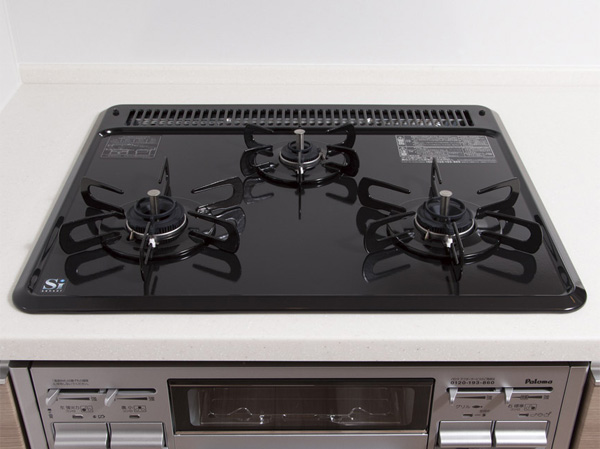 Kitchen.  [Si sensor with a kitchen stove] 3-neck each with a temperature sensor to the stove. The top plate of the hyper-glass coat vividness easily fell dirt will be long-lasting. Without water is with a single-sided grill. (Same specifications)