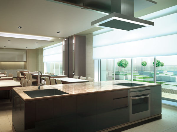 Shared facilities.  [Chrono Residence Kitchen & party studio Rendering] It is equipped with kitchen, Space that can party.