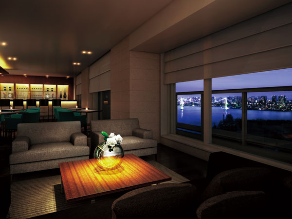 Shared facilities.  [Chrono Residence Chrono lounge Rendering] Place of relaxation of adults Tashinamu a sparkling night view, View Lounge.