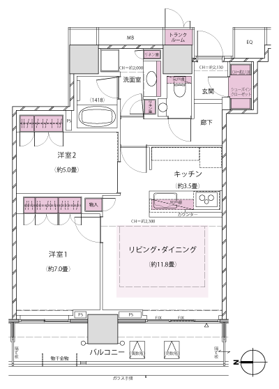 Floor: 2LDK + SIC, the occupied area: 67.18 sq m, Price: 50,980,000 yen, now on sale