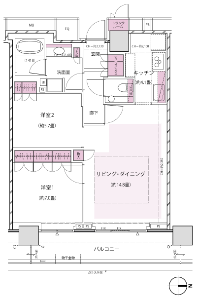Floor: 2LDK, occupied area: 71.47 sq m, Price: 60,080,000 yen, now on sale