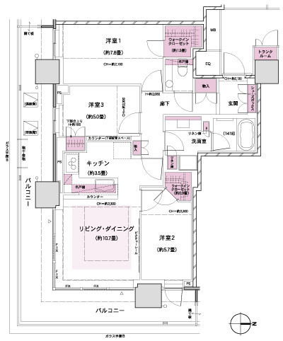 Floor: 3LDK + 2WIC, occupied area: 77.94 sq m, Price: TBD