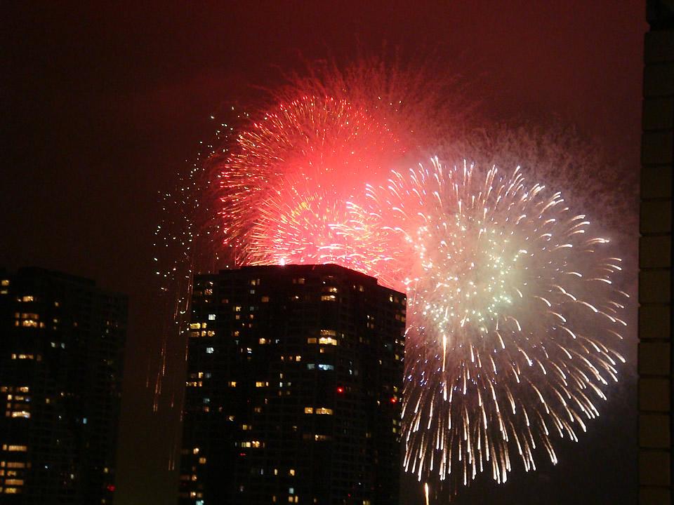 View photos from the dwelling unit. Fireworks display.