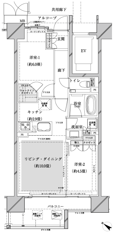 Floor: 2LDK + WIC, the occupied area: 54.58 sq m, Price: 51,180,800 yen, now on sale