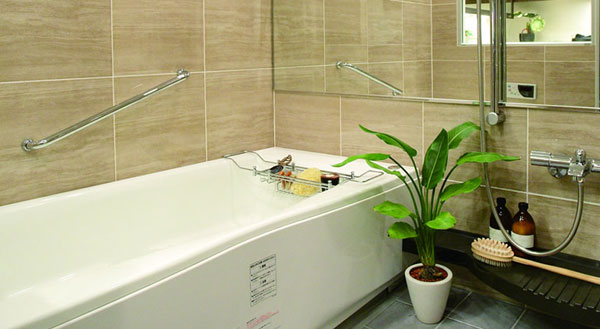 Bathing-wash room.  [Bathroom] On the walls of the bathroom, Use the marble tile. On a high note, We finished the design to be able to spend a pleasant time. (Same specifications)