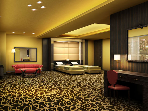 Shared facilities.  [Guest Room (5F)] In fine dark brown tint, It produces a relaxation (Rendering)