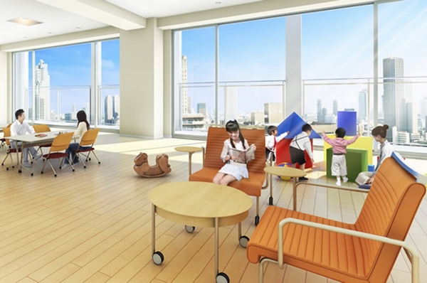 Assembly room Rendering / Assembly room that has been prepared in the 20 floor, You can take advantage of, such as in a variety of applications Circle activities. Also provides meeting space of bright shades